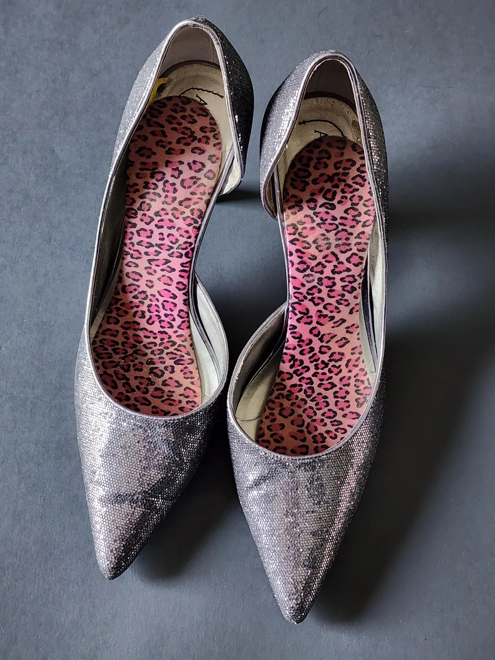 Anne Klein Women's Pointed Toe -Glitter Pumps in Silver